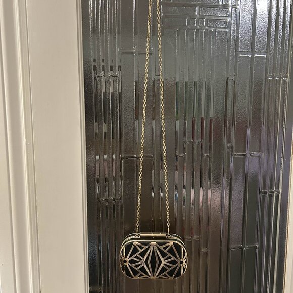 Aldo Mini Gold & Black Clutch Purse - Picture 2 of 5